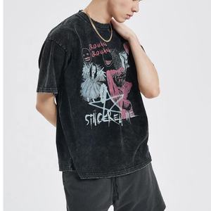 เสื้อยืดโอเวอร์ไซส์ผ้าถักเนื้อนุ่ม พิมพ์ลายกราฟิกหัวกะโหลกเปลวไฟ สำหรับผู้ชาย สไตล์วินเทจเรโทร ฤดูใบไม้ผลิ - Product Image 6