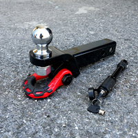 Enganche de Remolque 2 en 1 para Coche, Caravana, Barco, Vehículo, Soporte de Bola y Grillete de Alta Resistencia, Receptor para Remolque de 4350 kg, 4WD