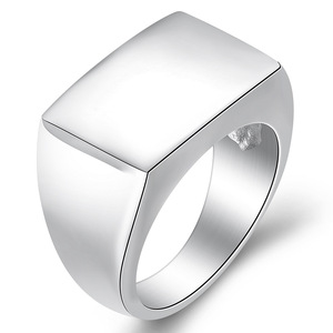 Anillo rectangular geométrico de moda de 18 mm de acero inoxidable y titanio para mujer, joyería de regalo - Product Image 5