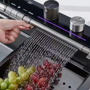 Lavello da <span class=keywords><strong>Cucina</strong></span> <span class=keywords><strong>Moderno</strong></span> in Acciaio Inox con Display Digitale Intelligente, Vasca Singola Grigia, Lavastoviglie con Getto a Cascata Multifunzione - Product Image 5