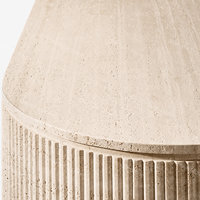 Table basse ovale en travertin côtelé de style français moderne, idéale pour villas et hôtels de charme (vente en gros)