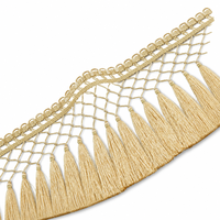 Dentelle décorative à franges en filet tissé pour rideaux, oreillers, coussins, chemins de table et décoration textile de maison