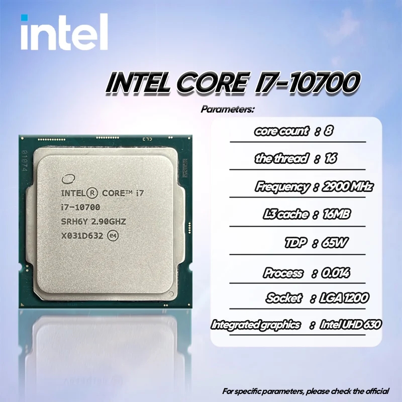 Intel Core I7-10700 Processor - 2.9 Ghz, 8 Cores, 16 Threads