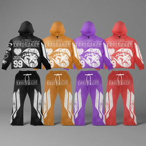 Ensemble de survêtement unisexe Yobrand Streetwear avec sweat à capuche et pantalon, imprimé par sublimation, coupe ample, fermeture à cordon, pour l'automne - Product Image 3