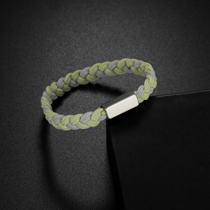 Pulsera de letras para nuevos amantes, cilindro de acero inoxidable, letras, tejido elástico, pequeñ<span class=keywords><strong>a</strong></span> banda de goma, cuerda de mano, regalo para <span class=keywords><strong>novio</strong></span> - Product Image 2