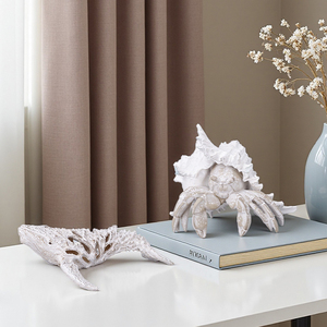 Uedeco优雅的沿海风格艺术装饰树脂海洋生物雕像为家庭航海展示设置鲸鱼和寄居蟹形状 - Product Image 2