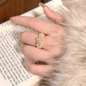 10711DIY Pearl Accessories S925 <b>Silver</b> Ring Empty Stand Trendy <b>Silver</b> Jewelry Stand with 4-5mm Round <b>Beads</b> Rhodium Plating - Product Image 4