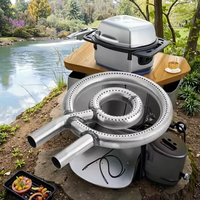 Forme ronde en acier inoxydable 2 anneaux brûleur à gaz BBQ Grill Tube brûleur à gaz en acier inoxydable