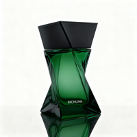 Flacon de parfum en verre ambré personnalisé par le fabricant, flacon de parfum vide de 75 ml, flacon de parfum irrégulier avec bouchon en plastique