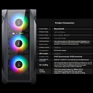 ATX grande carte mère boîtier <span class=keywords><strong>d</strong></span>'<span class=keywords><strong>ordinateur</strong></span> panoramique châssis de jeu de bureau avec verre trempé Double face Transparent pour PC - Product Image 4