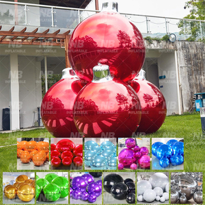 Grandes boules gonflables brillantes, ballons de fête, décoration d'événements de Noël, sphère miroir réfléchissante en PVC, impression UV, GL-003, gonflable S - Product Image 2