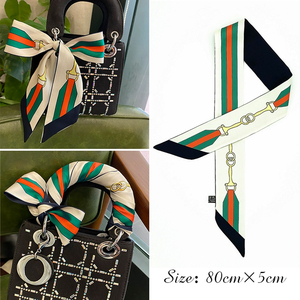 Phụ Nữ Xử Lý Khăn Quàng Cổ Túi Khăn Quàng Cổ Hẹp Thương Hiệu 100% Dâu Khăn Lụa Ribbon Phụ Nữ <span class=keywords><strong>Streamer</strong></span> - Product Image 2