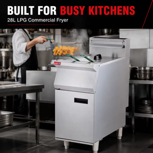 <span class=keywords><strong>Friteuse</strong></span> professionnelle sur pied de 28 L, à <span class=keywords><strong>gaz</strong></span>, avec contrôle de la température, pour restaurant - Product Image 1