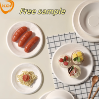 Assiette à dîner en bagasse de canne à sucre biodégradable jetable avec couvercle sans danger pour la réfrigération pour les restaurants hôtels occasions de fête