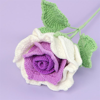 Handgemachte gehäkelte konservierte Rosen Weiche hohe Simulations blume für Hochzeit Valentinstag Thanksgiving Neujahr Muttertag Geschenke