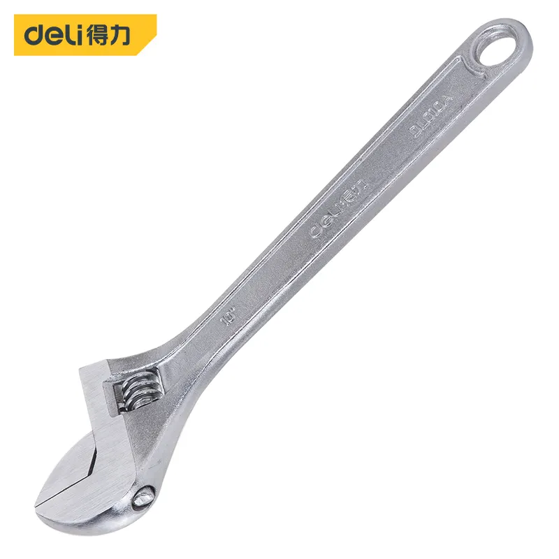 Deli DL010A Household Adjustable Spanner Bike Car Repair Chrome Vanadium Hand Tool Adjustable Wrench