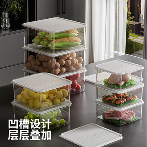 Food <b>Storage</b> <b>Box</b> Rectangle <b>Plastic</b> Lid Freezable Fridge Organizer - Product Image 2