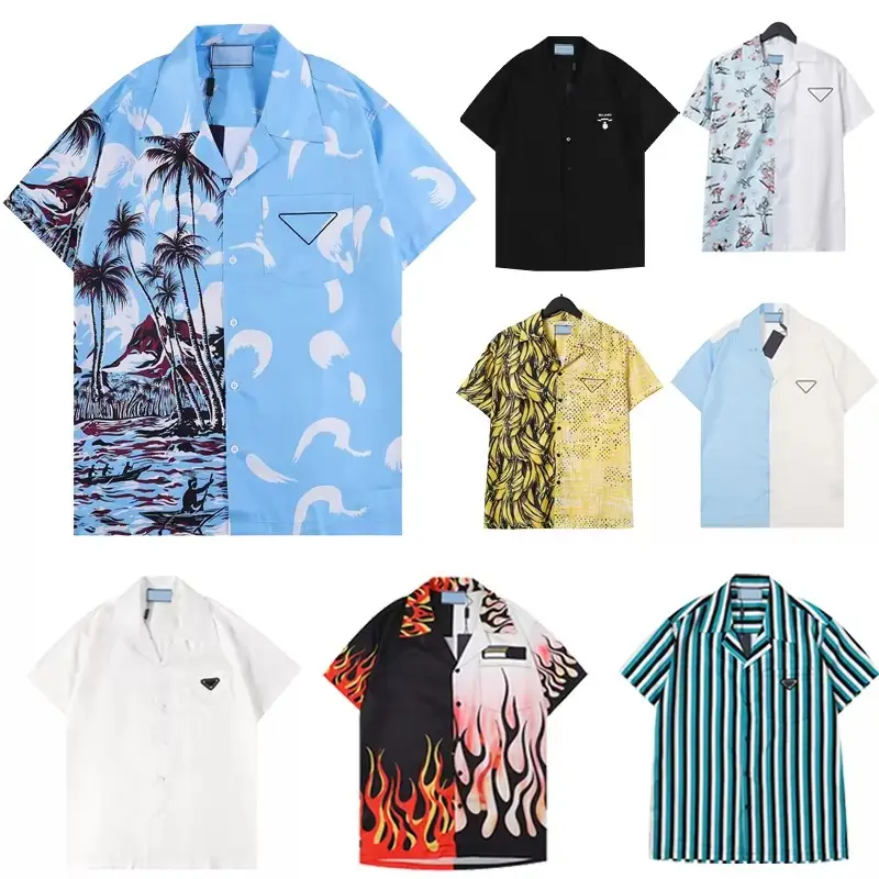 Men Designer Shirts Summer Short Sleeve Casual Shirts Fashion Loose Polos Beach Style Breathable Tshirts Tees Clothing