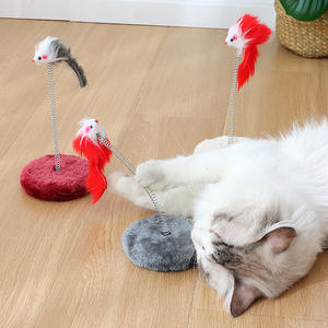 Mainan Kucing Plush Awet & Tiang Garukan dengan Pegas untuk Mengasah Cakar, Perakitan Mudah, Dilengkapi Pohon Kucing & Penggaruk untuk Bermain - Product Image 5