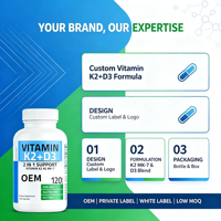 Vente directe de capsules de vitamine D3 K2 végétariennes à haute puissance, favorisant la santé des os et le système immunitaire, service OEM/ODM