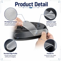 Protector de Marco de Raqueta de Pádel Transparente de TPU, Protector de Borde con Textura de Rejilla, Película Antidesgaste para Raqueta de Pádel 370x34mm