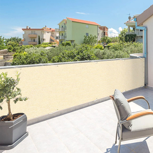Paravent <span class=keywords><strong>extérieur</strong></span> <span class=keywords><strong>extensible</strong></span> beige pour balcon et terrasse, écran d'intimité, filets d'ombrage - Product Image 5