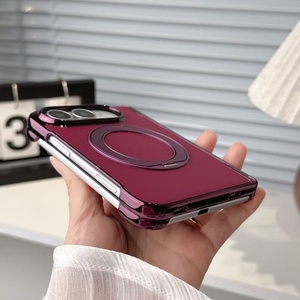 New Electroplating PU Leather Magnetic Phone Case for <b>iPhone</b> 18 Fold 18 Ultra With 360° Rotation Stand Shockproof Hard Cover - Product Image 4