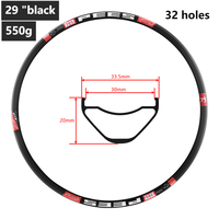 Accessoires de vélo de montagne 26/27,5/29 pouces, 32 trous, double couche, alliage d'aluminium haute résistance, anneau de frein à disque AH, largeur 30 mm