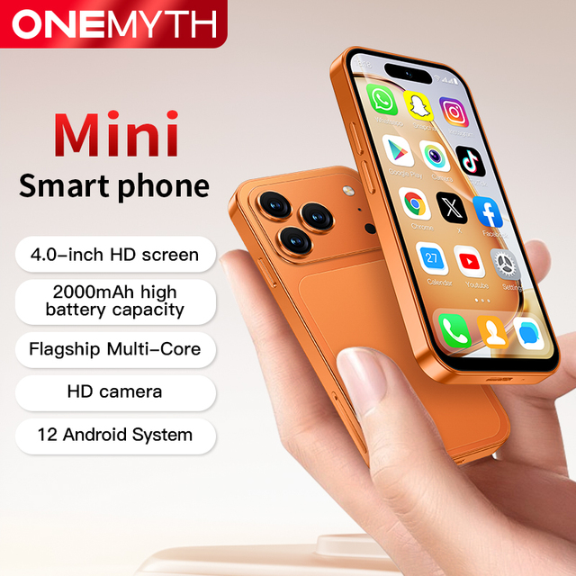 A18 Pro 4G Mini Smartphone 4.0 Inch Android 12 2000mAh Battery Dual SIM Standby Compact Mobile Phone for Daily Communication