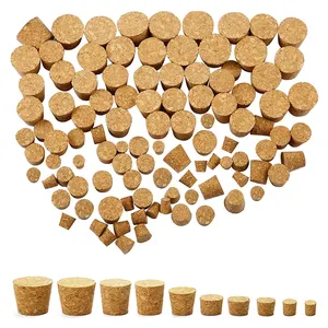 Custom Wood Lid Tapered Wooden Bottle Stopper Replacement Assorted Cork Plugs for Wine Beer Crafts Bottles