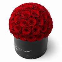 Rose éternelle personnalisée fleurs conservées cadeau de rose de luxe fait à la main 39 pcs vraies roses conservées pour toujours dans une boîte en marbre