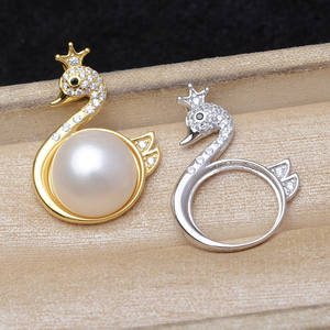 Pendentif Cygne en Argent S925, 14,8-15 mm, Motif Couronne, Composant de Bijoux pour Accessoires DIY, Composants de Bijoux en Perles - Product Image 5