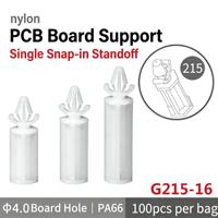 Separador de PCB de alto rendimiento de nailon con clip de ala única, pedestal de aislamiento de PCB a presión de 16 mm PA66 120 ° C RoHS Blanco Negro