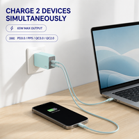 Chargeur portable OEM 65W GaN Type-C USB-C 3 ports PD3.0 PPS QC3.0 QC2.0 pour la charge rapide des téléphones mobiles Samsung et iPhone