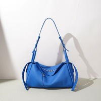 Sac hobo de luxe en cuir véritable pour femme - Sac à bandoulière en cuir de vachette souple avec sangle réglable - Sac polyvalent à porter sous le bras ou en bandoulière