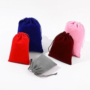 Sac cadeau en velours avec cordon de serrage 15x20cm, pochettes de haute qualité, couleurs assorties, sac pour boucles d'oreilles et colliers, accepte le logo, pour femmes - Product Image 2
