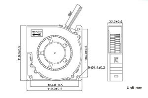 Ventilateurs soufflants d'escargot de refroidissement d'air à faible bruit 120*120*32MM avec amortissement des vibrations pour la Ventilation à usage général 12V 24V - Product Image 4