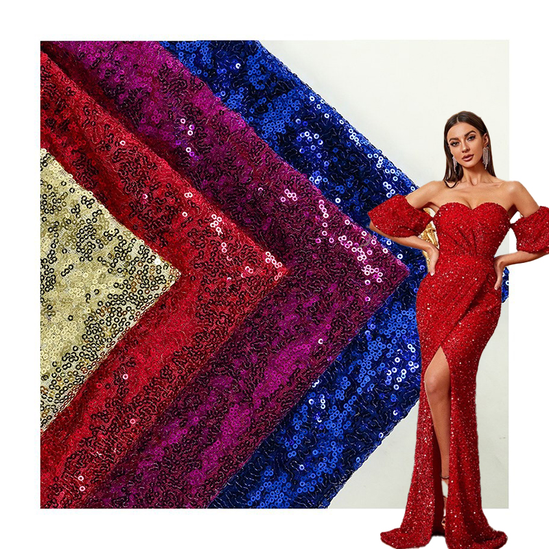 100% Polyester Glitter Sequin Non-woven Fabric for Tablecloth Decoration Wedding Stage Costume Bow Making DIY Handmade