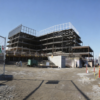 Bâtiment de bureau moderne préfabriqué modulaire, structure en acier, mur-rideau en verre pour hôpital, centre commercial, installation rapide, CE