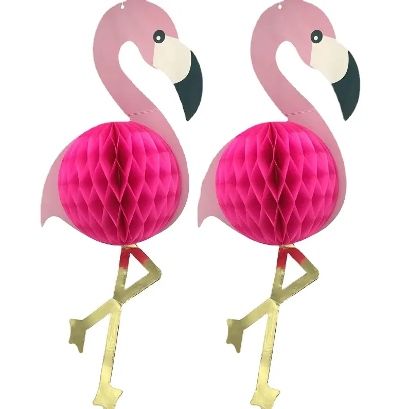 Flamingo Honeycomb Decoration summer beach birthday party decorative pendant kindergarten hanging ornaments ball