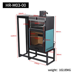 調理用暖炉ストーブ薪ストーブ屋内用オーブン付き調理と暖房用薪ストーブ - Product Image 6