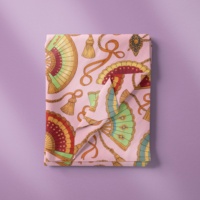Nueva Llegada, Bolsa de Ropa para Mujer y Niño, 100% Algodón Orgánico, Tela Estampada con Diseño de Ventiladores, Ligera y Suave