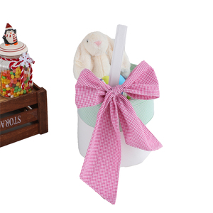 Ruban décoratif pour <span class=keywords><strong>panier</strong></span>-cadeau de Pâques, décoration de Pâques personnalisée, ruban en seersucker mignon pour seau de Pâques, ruban brodé mignon pour enfants - Product Image 5