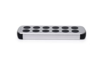 Télécommandes personnalisées à 12 touches en métal mat, alliage d'aluminium argenté, télécommande sans fil IR/BLE pour système d'automatisation de la maison intelligente