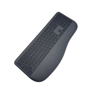 Nouveau clavier sans fil ergonomique OEM personnalisé à piles, fonctionnement par ciseaux, double mode BT 2.4G, pleine taille, en similicuir, pour Mac/Android