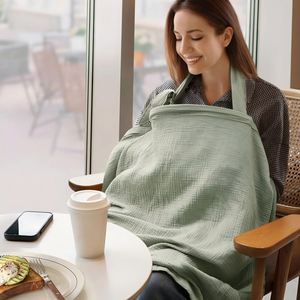 Cubierta de Muselina de Algodón Ligera y Ventilada para Lactancia, Multiusos, para Cochecito - Product Image 1
