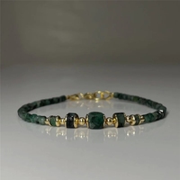 Pulsera Hecha a Mano de Alta Calidad, Impermeable, para Invierno, con Cuentas de Turmalina en Forma de Cubo, Chapada en Plata, con Piedras de Colores, Regalo de Joyería