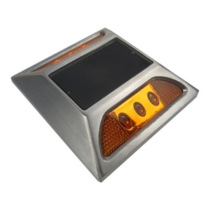 New năng lượng mặt trời Powered LED an toàn giao thông ánh sáng nhôm Mèo Mắt Pathway nhấp nháy đánh dấu bên đường Cảnh báo bằng năng lượng mặt trời - Product Image 2
