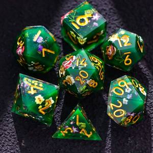 Nuevo Set de Dados Poliédricos D20 D6 con Diseño de Gatos y Arena Fluida para Juegos de Rol D&D Baldur's Gate, Regalo para Juegos de Mesa RPG - Product Image 1