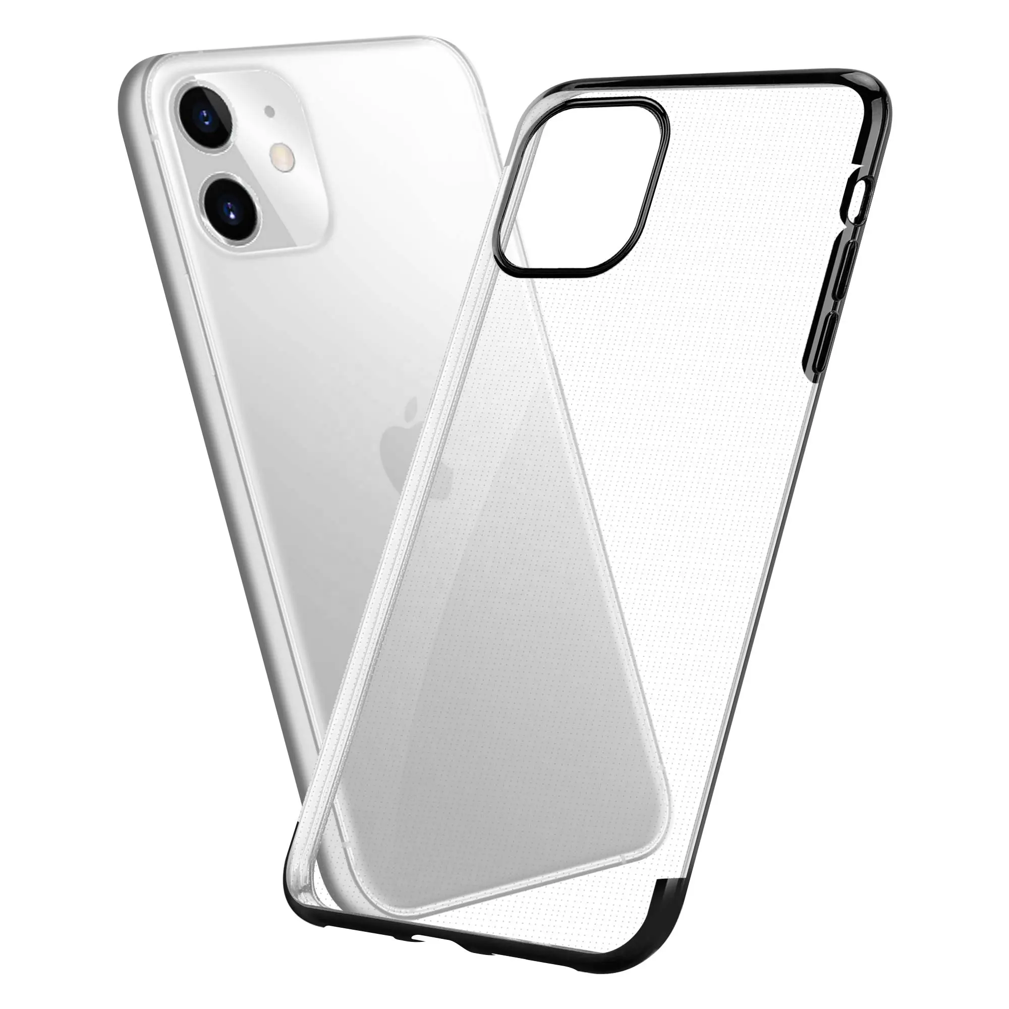 Transparent Chrome Electroplated TPU Shock Absorption Cover Phone Case For iPhone 11